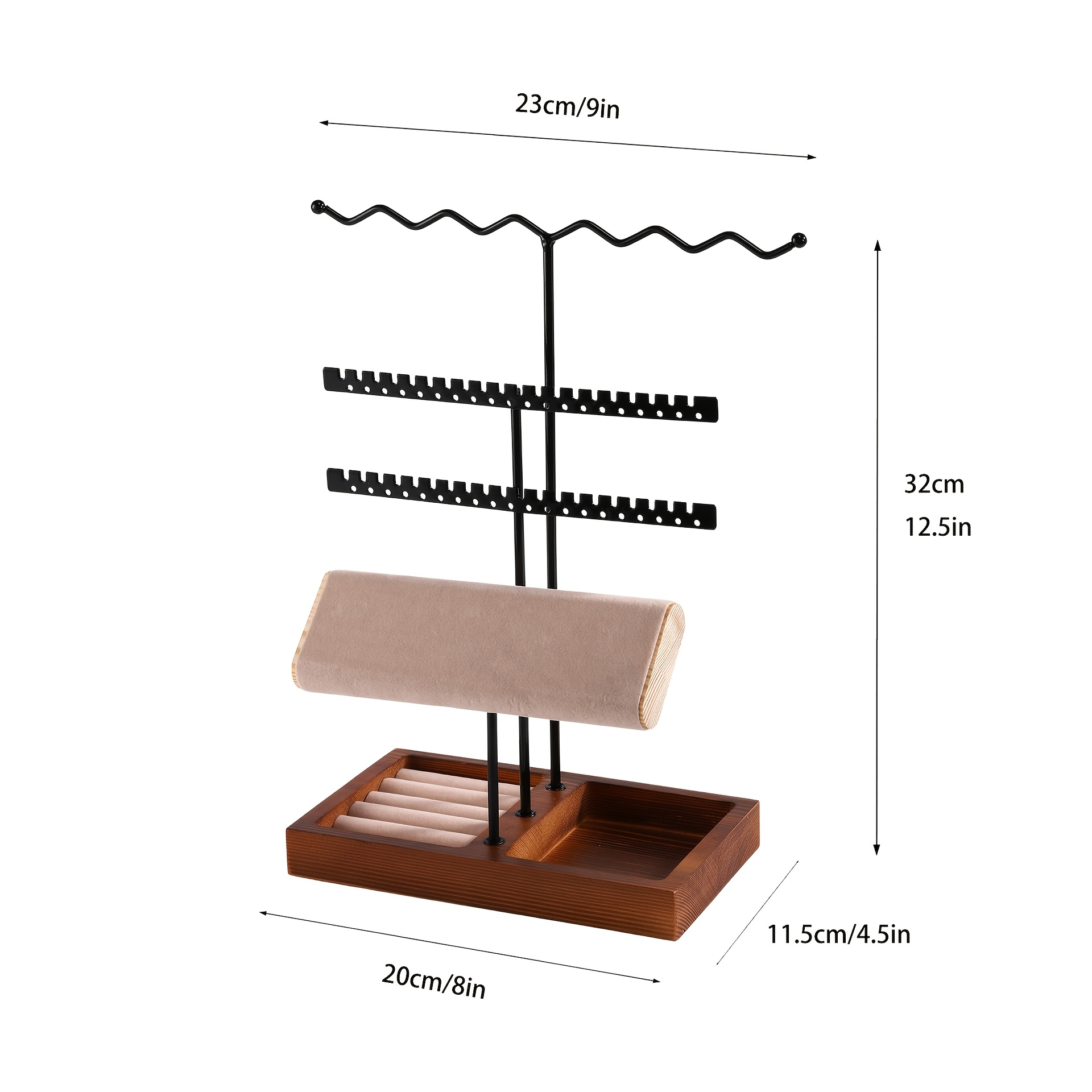 4-Layer Jewelry Storage Rack with Tray
